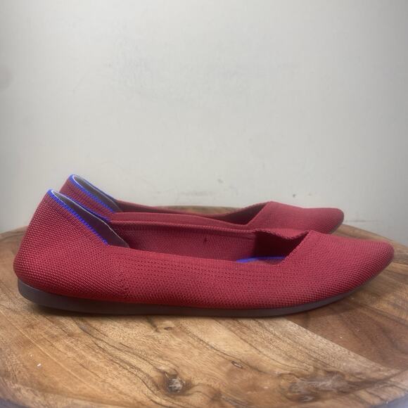 Rothys The Point Chili Red Womens Red Size 9.5 Slip On Ballet Flats Shoes - Picture 2 of 10